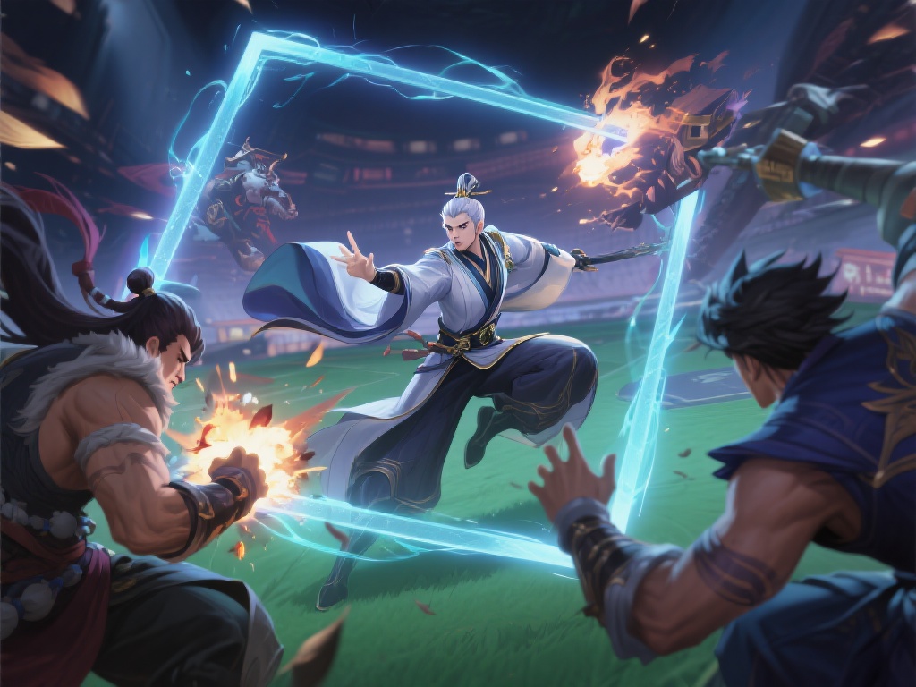 奕星大招框住孙策，ES集火将其击杀拿到一血